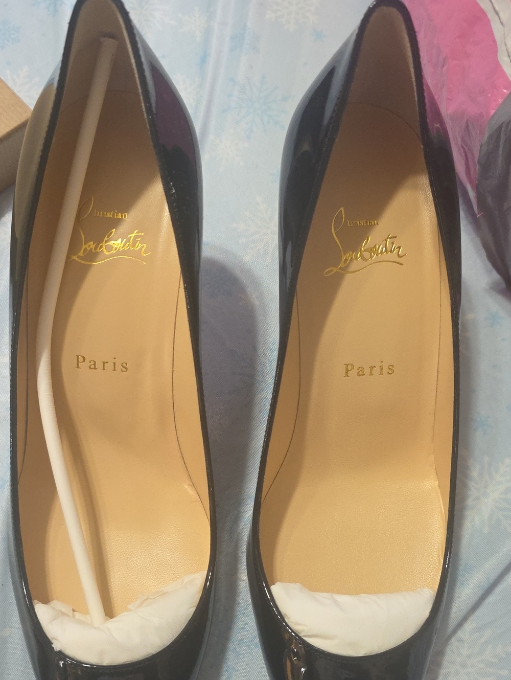 Christian Louboutin Kate 70 Black Patent Leather Pumps. Heel Size 2.75 Size 8.5